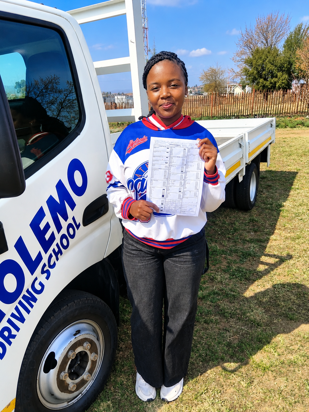 O Molemo graduate celebrating a passed driving test