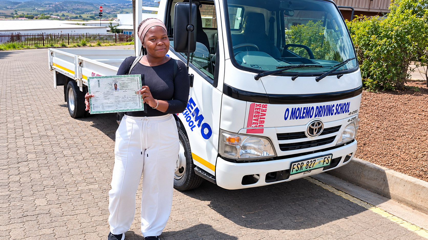 O Molemo graduate celebrating a passed driving test